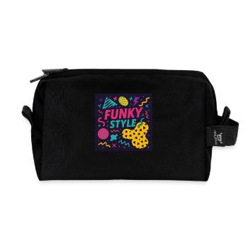 Funky Style – Memphis Madness - Recycelte Kulturtasche - Schwarz - Vorne
