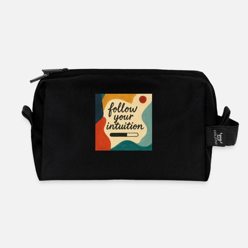 Intuition in Farbe - Recycelte Kulturtasche - Schwarz