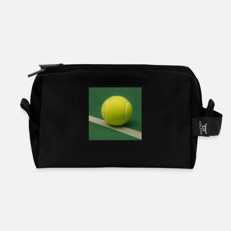Sportarten - Tennis - Recycelte Kulturtasche - Schwarz