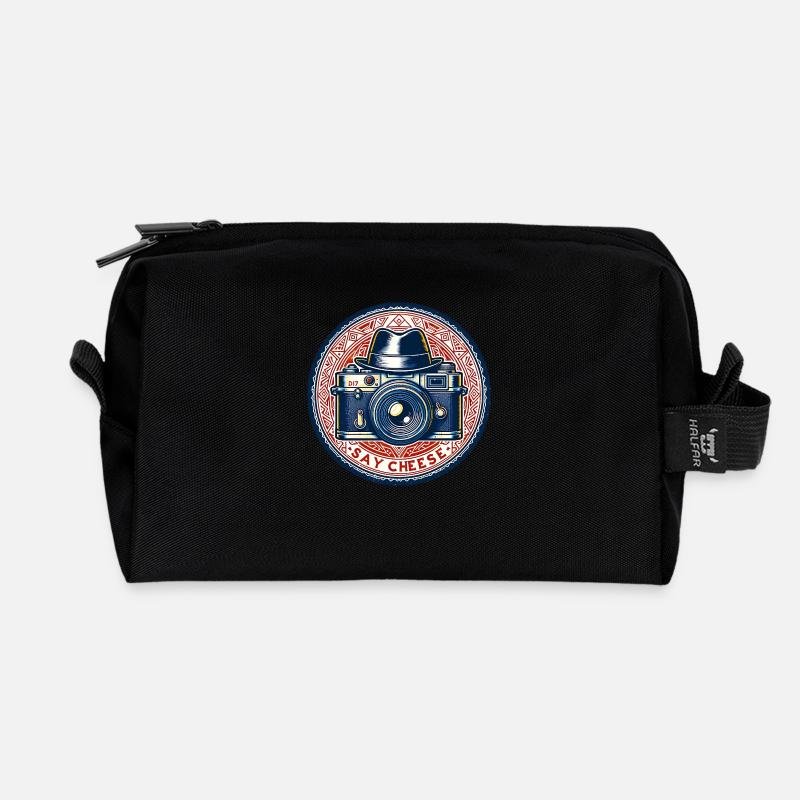Say Cheese - Click in Style - Recycled Toiletry Zip Bag - black