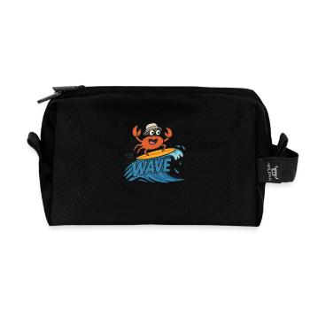 Surfer crab - Recycled Toiletry Zip Bag - black - Front