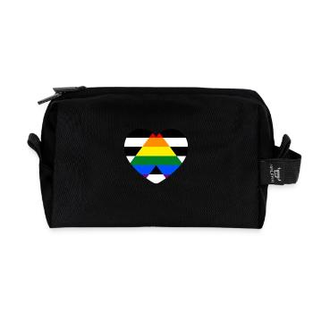 Cœur de ruelle droite - Trousse de toilette en tissu recyclé - noir - Devant