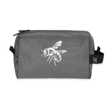 Bee Beekeeper Graphic - Recycled Toiletry Zip Bag - anthracite - Front