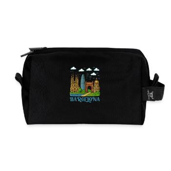 Ville de Barcelone - Trousse de toilette en tissu recyclé - noir - Devant