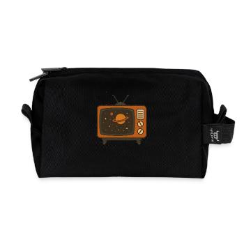 Retro Fernseher mit Universum – Vintage Space Vib - Recycelte Kulturtasche - Schwarz - Vorne