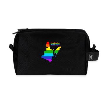 San Pedro, Regenbogen - Recycelte Kulturtasche - Schwarz - Vorne