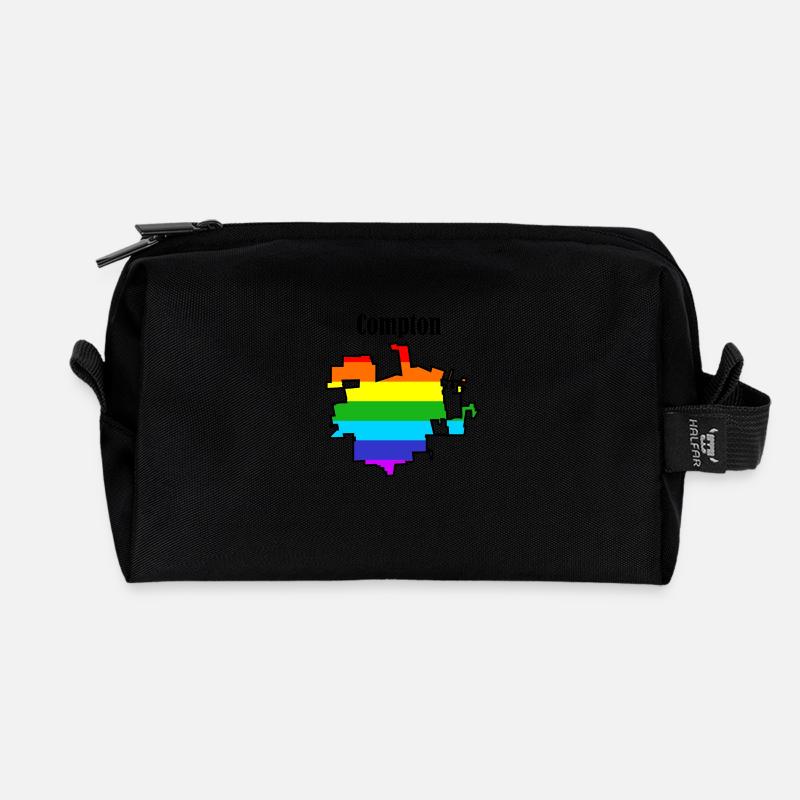 Arc-en-ciel de Compton - Trousse de toilette en tissu recyclé - noir