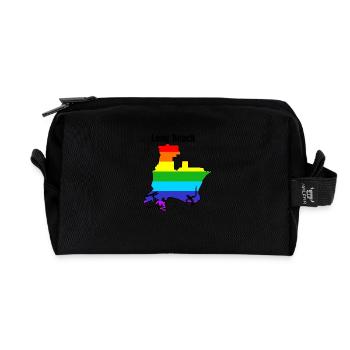 Long beach - Recycled Toiletry Zip Bag - black - Front