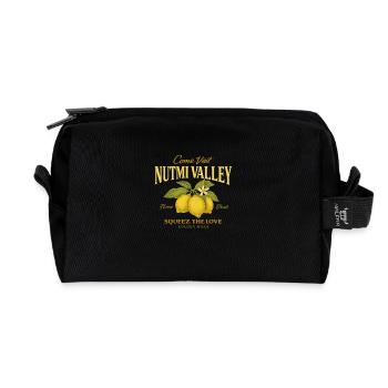 Vintage "Nutmi Valley" T-Shirt – Goldene Zitrone & Vib - Recycelte Kulturtasche - Schwarz - Vorne