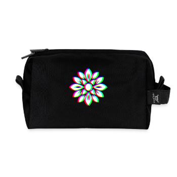EDM Trikolor - Floral Mandala - Glitch Rave style - Recycelte Kulturtasche - Schwarz - Vorne