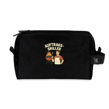Grill master in action - Recycled Toiletry Zip Bag - black - Front