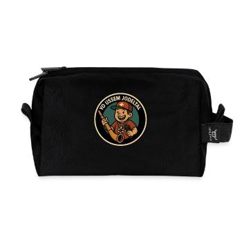Yo ussem Yodel Valley - Recycled Toiletry Zip Bag - black - Front