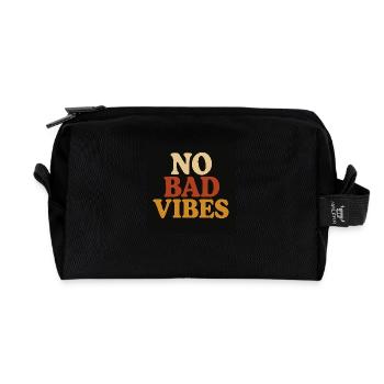 No Bad Vibes - Recycled Toiletry Zip Bag - black - Front
