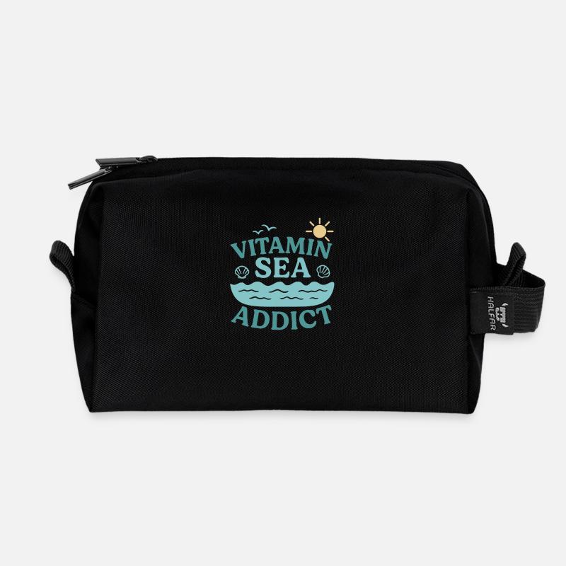 Vitamin Sea Addict - Recycelte Kulturtasche - Schwarz