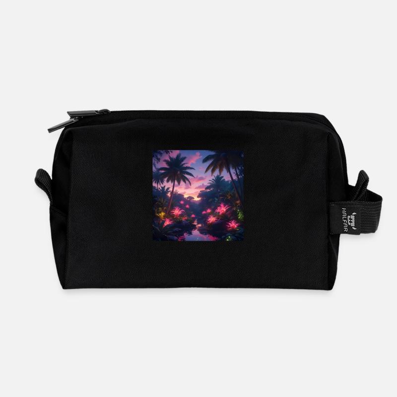 Fantasy - Recycled Toiletry Zip Bag - black