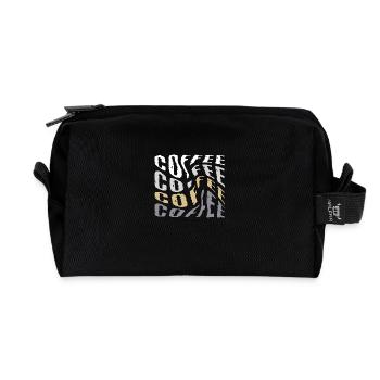 Energy in Every Sip – Coffee Fuel Mode On - Recycled Toiletry Zip Bag - black - Front