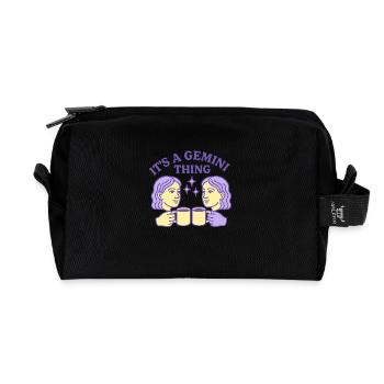 C’est une chose de Gémeaux - Signe du zodiaque Gémeaux - Trousse de toilette en tissu recyclé - noir - Devant