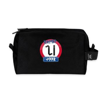 Hooray 20 years in runes - Recycled Toiletry Zip Bag - black - Front