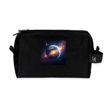 Ringed Earth Odyssey - The Kingdom of the Cosmic - Recycled Toiletry Zip Bag - black - Front