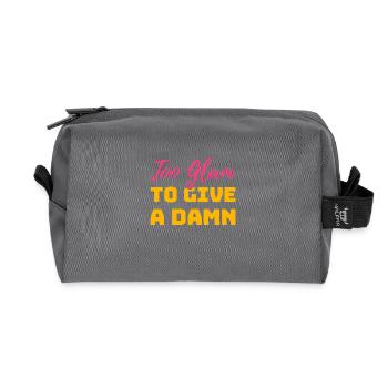 Too Glam to Give a Damn – Bold Pink & Gold Sassy - Recycled Toiletry Zip Bag - anthracite - Front