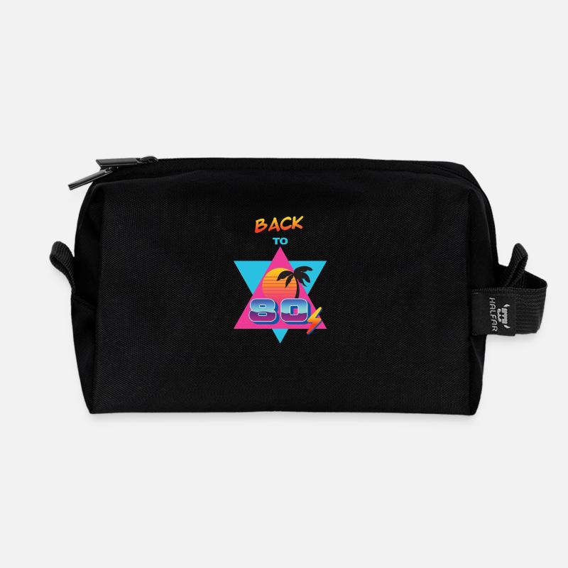 Back to the 80s – Sol og Palme - Recycled Toiletry Zip Bag - black