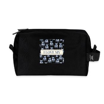 Bulldogge - Recycelte Kulturtasche - Schwarz - Vorne