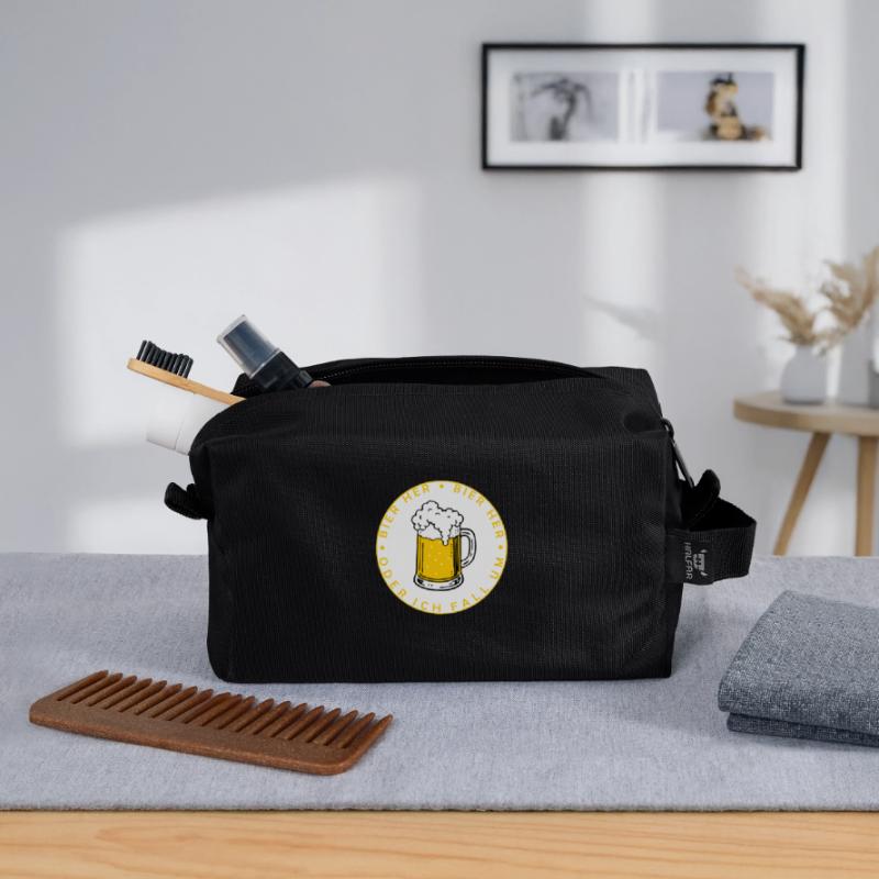 Les abeilles ici - Oder ich fall um ! Trousse de toilette en tissu recyclé