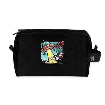 Vache OVNI - Trousse de toilette en tissu recyclé - noir - Devant