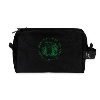 Bees here - Oder ich fall um! - Recycled Toiletry Zip Bag - black - Front