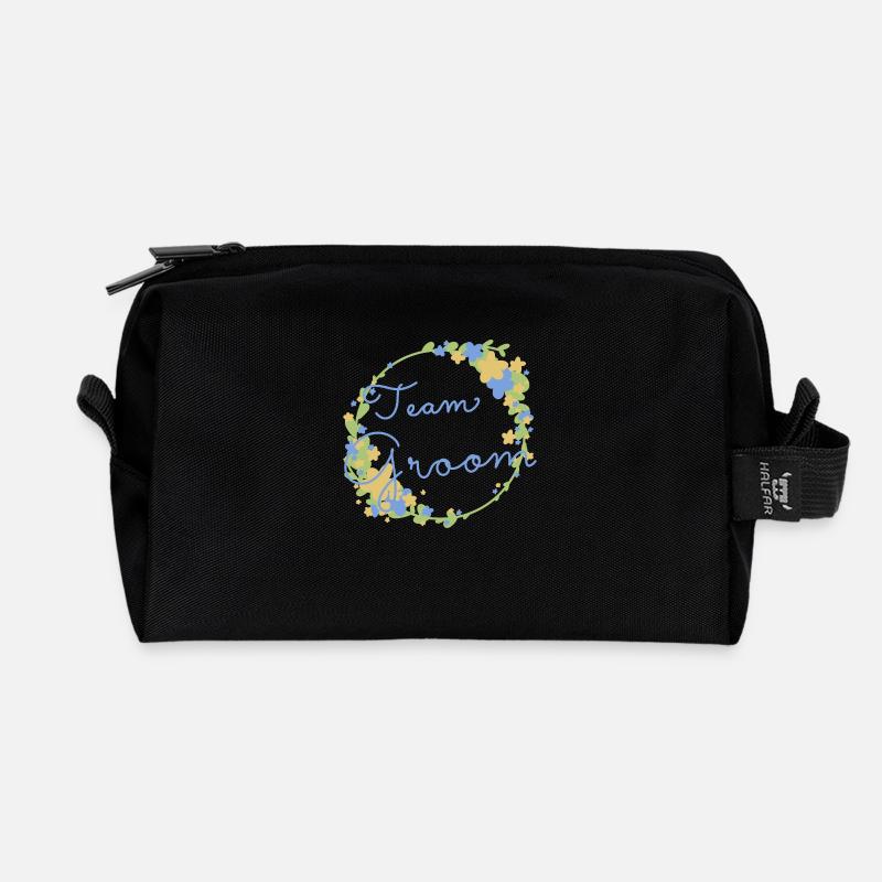 Team Groom /Team Bräutigam - Recycled Toiletry Zip Bag - black