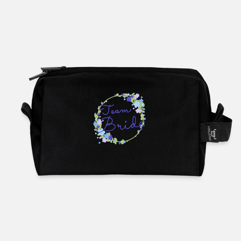 Team Bride /Team Braut - Recycled Toiletry Zip Bag - black