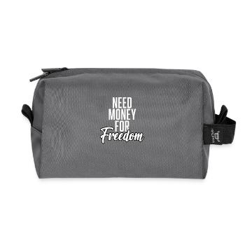 Need Money For Freedom - Recycled Toiletry Zip Bag - anthracite - Front