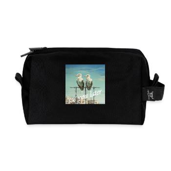 See You later Lettering 2 Birds Pole Humor - Recycled Toiletry Zip Bag - black - Front
