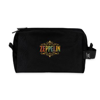 ZEPPELIN Glitzer Gold Pailletten - Recycelte Kulturtasche - Schwarz - Vorne
