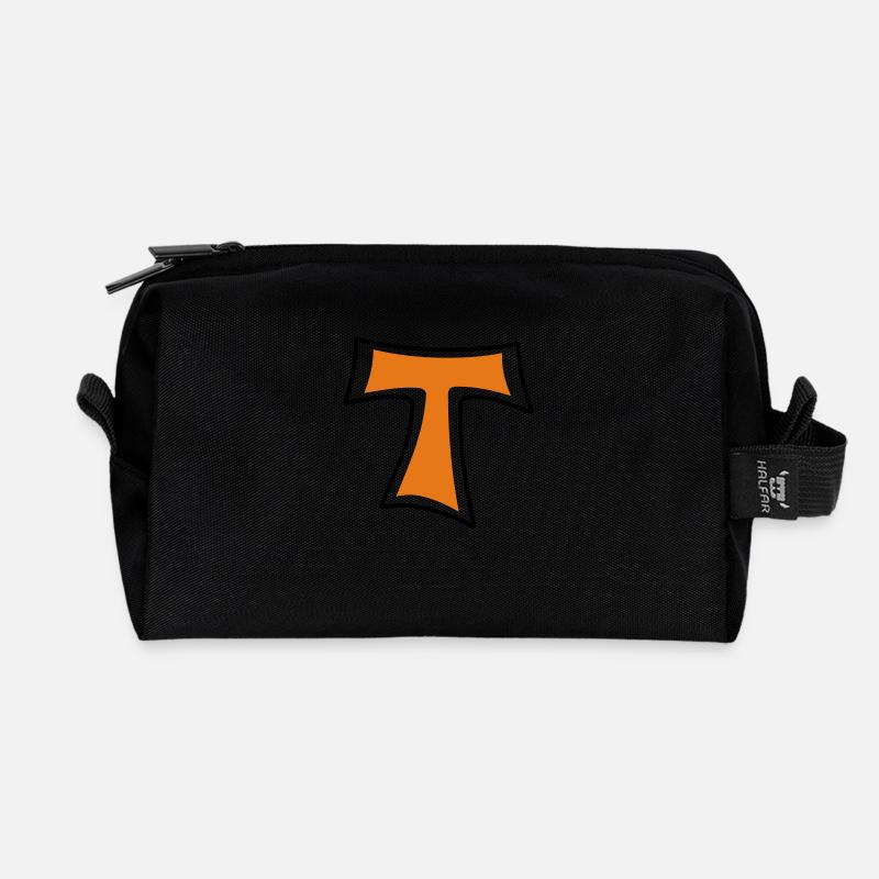 Tau Symbol zweifarbig - Recycelte Kulturtasche - Schwarz