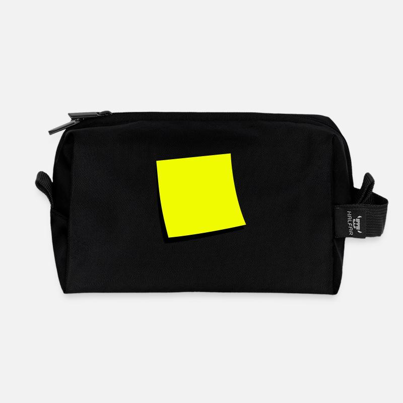 sticky note - add text - Recycled Toiletry Zip Bag - black