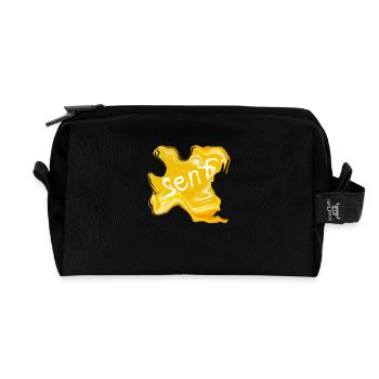 Senf-fleck - Recycelte Kulturtasche - Schwarz - Vorne