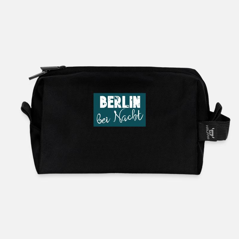 Berlin bei Nacht - Recycelte Kulturtasche - Schwarz
