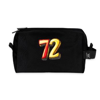 72 Zahl Comic - Recycelte Kulturtasche - Schwarz - Vorne