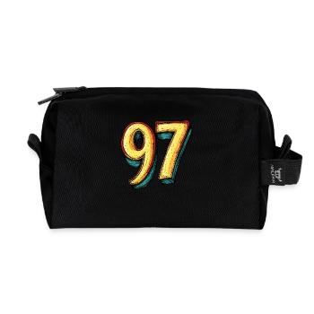 97 Number Comic - Recycled Toiletry Zip Bag - black - Front