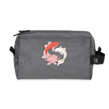Koi Fische & Lotus – Zen, Glück & Harmonie - Recycelte Kulturtasche - Anthrazit - Vorne