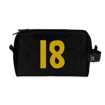 ALLES GUTE ZUM GEBURTSTAG. ALLES GUTE ZUM GEBURTSTAG. JAHRESTAG. - Recycelte Kulturtasche - Schwarz - Vorne
