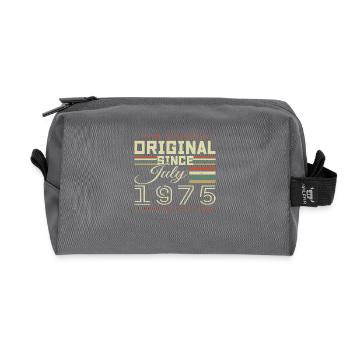 July 1975 Birthday July 1975 July 1975 - Recycled Toiletry Zip Bag - anthracite - Front