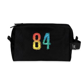 84 Number Comic - Recycled Toiletry Zip Bag - black - Front