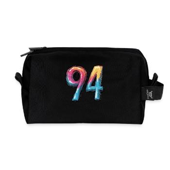 94 Number Comic - Recycled Toiletry Zip Bag - black - Front