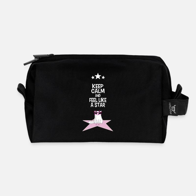 Mrou le chat, Feel Like a Star - Trousse de toilette en tissu recyclé - noir