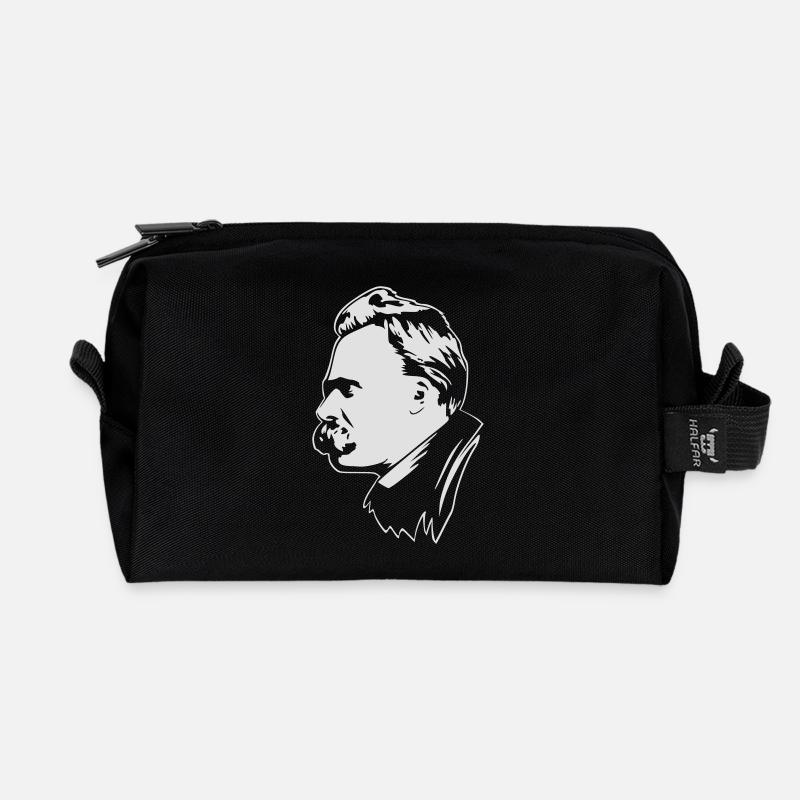 Nietzsche - Recycelte Kulturtasche - Schwarz