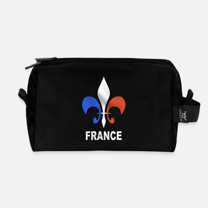 Frankreich - Recycelte Kulturtasche - Schwarz