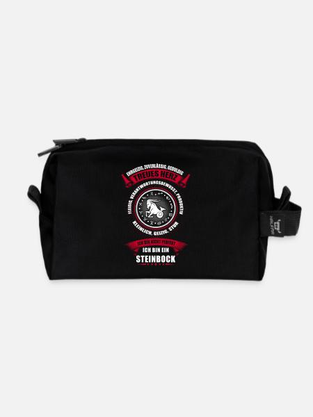 Steinbock Sternzeichen Horoskop - Recycelte Kulturtasche - Schwarz