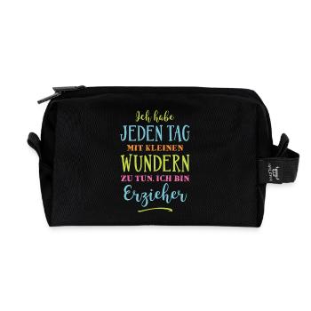Erzieher - Kleine Wunder - Recycelte Kulturtasche - Schwarz - Vorne